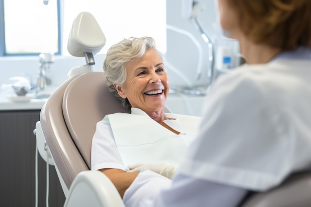 A happy patient feeling confident during a free consultation for full arch dental implants near you.